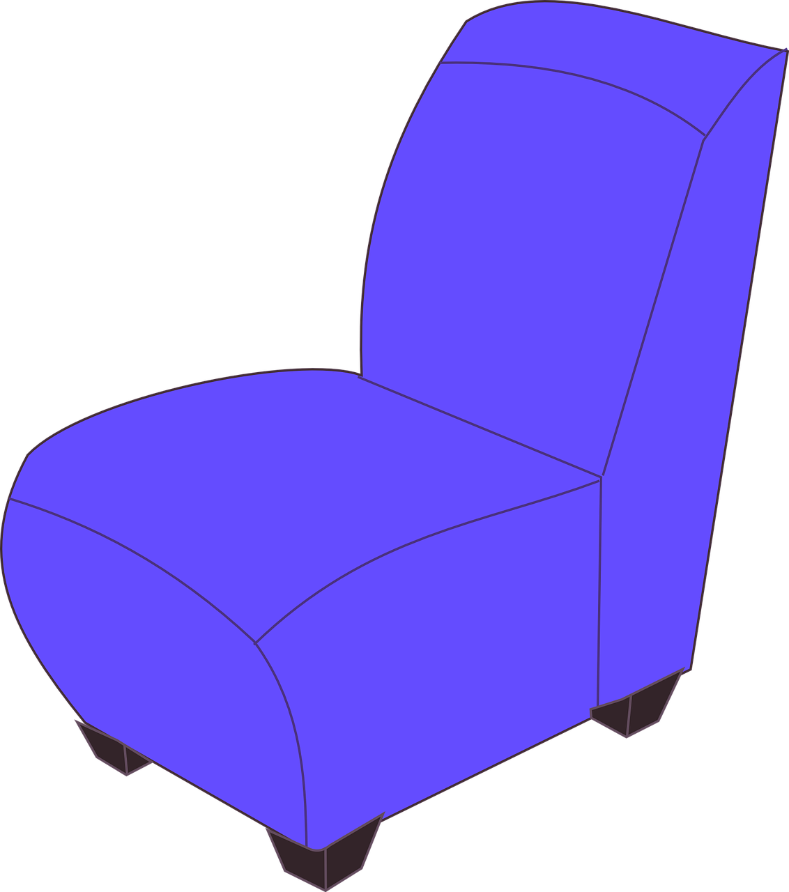 chair armless blue free photo