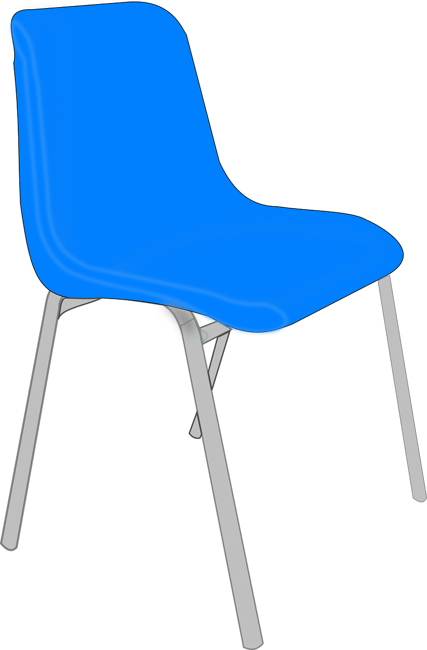 chair plastic blue free photo