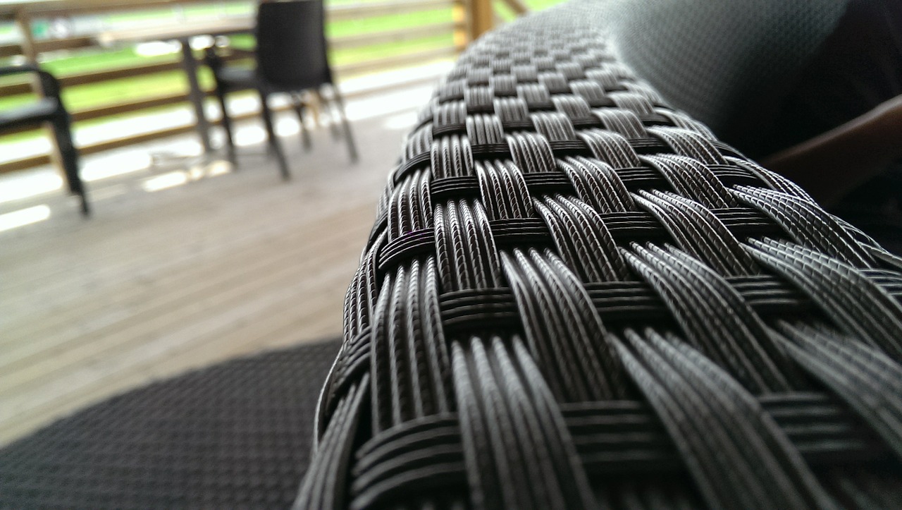 chair braided black free photo