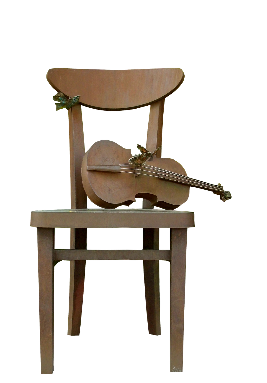 chair  violin  music free photo