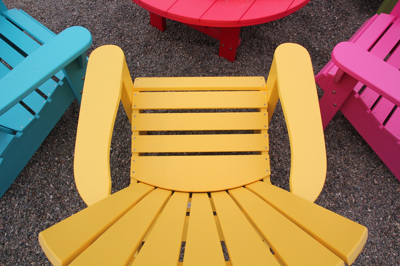 chair lawn furniture colorful free photo