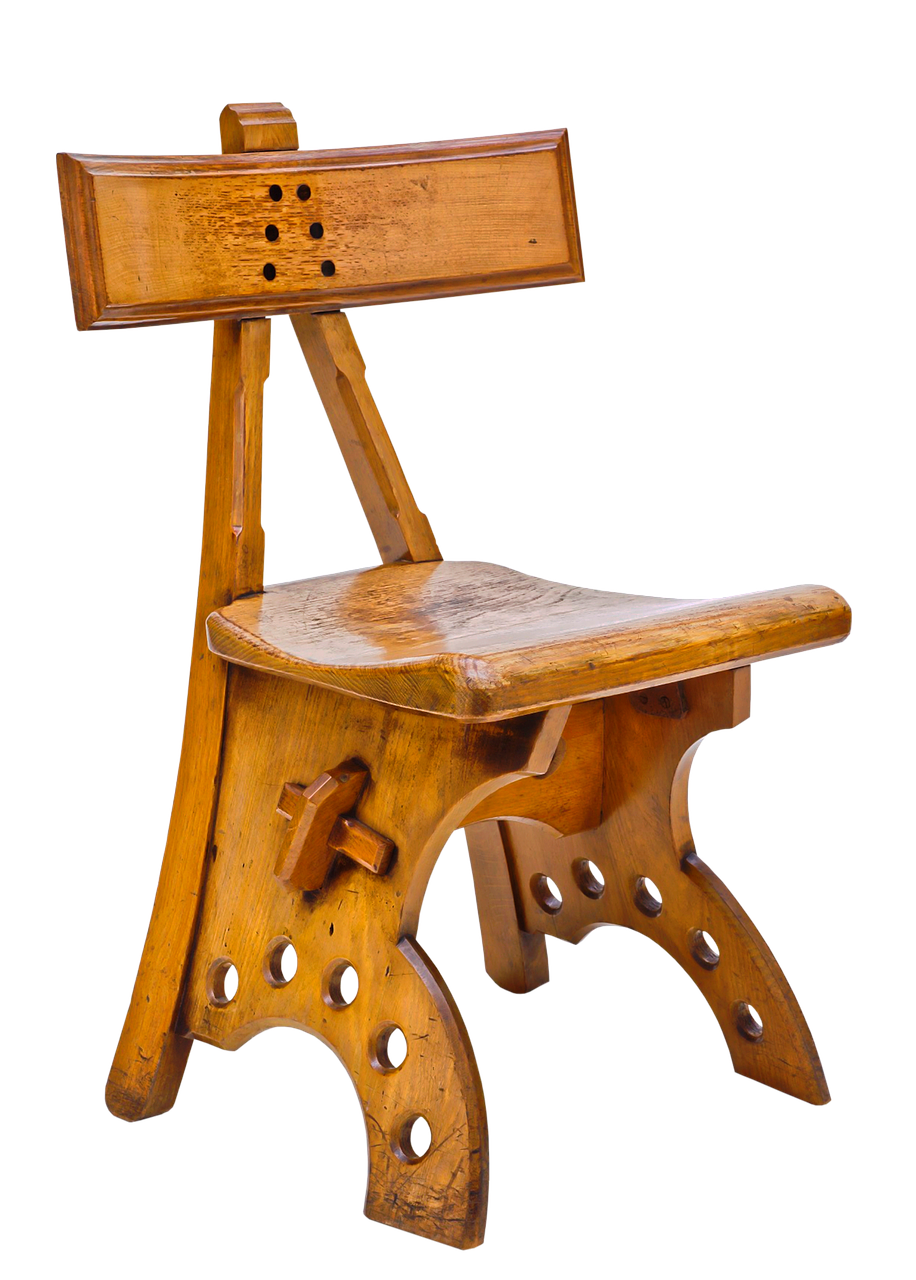 chair oak ebony inlay free photo