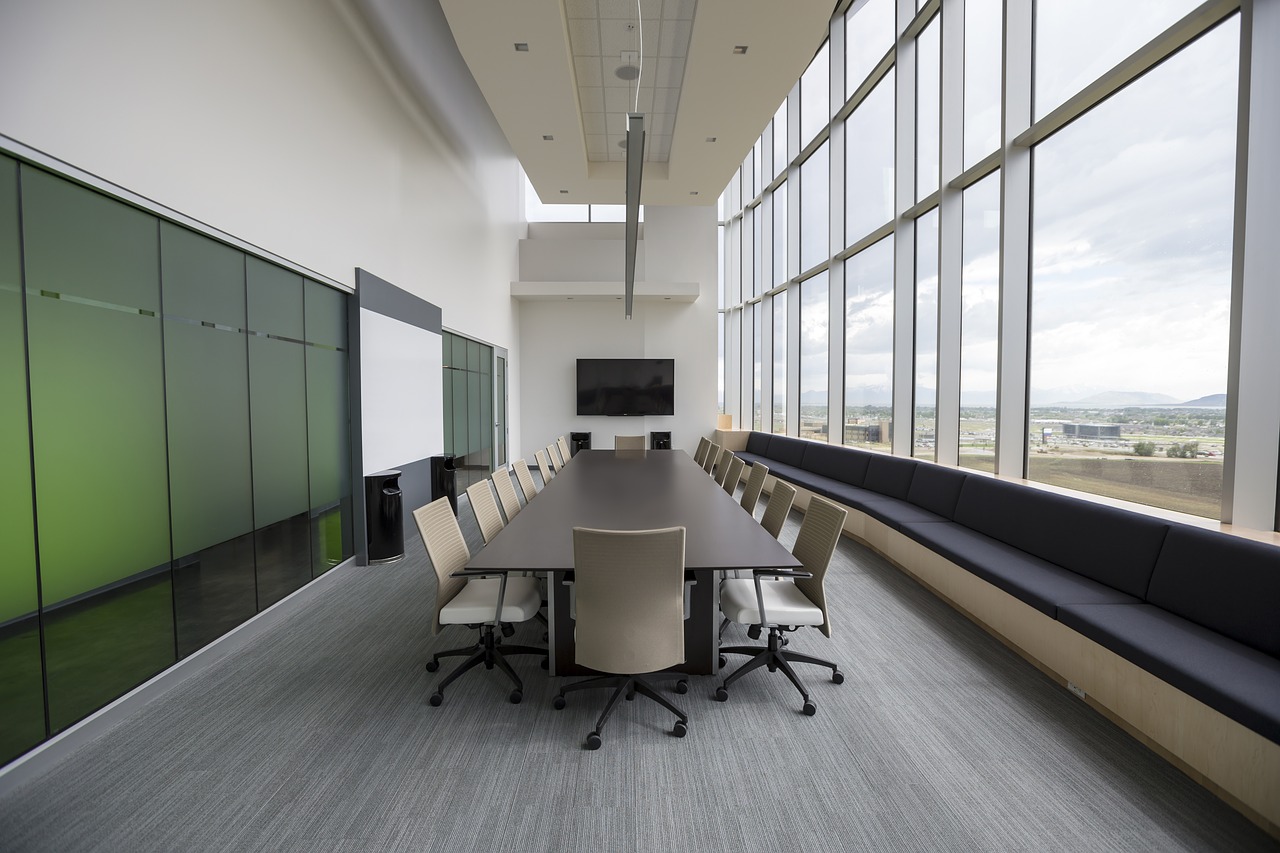 chairs conference room long table free photo
