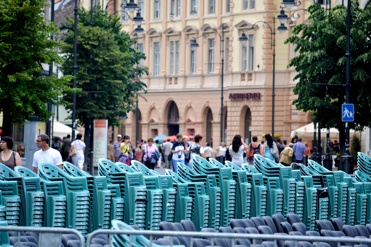 chairs outside buildings free photo