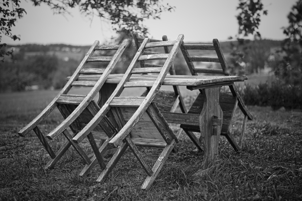 chairs black and white still life free photo