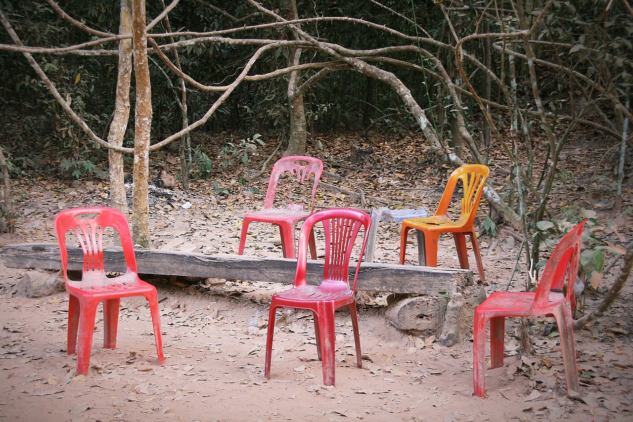 chairs  abandoned  plastic free photo