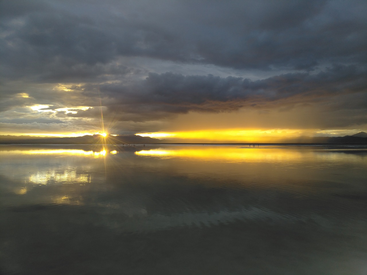 chaka salt lake sky mirror free photo