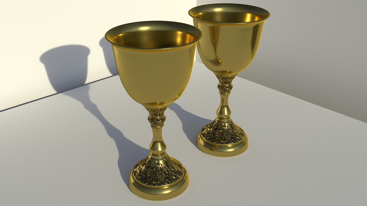 chalices gold 3d free photo
