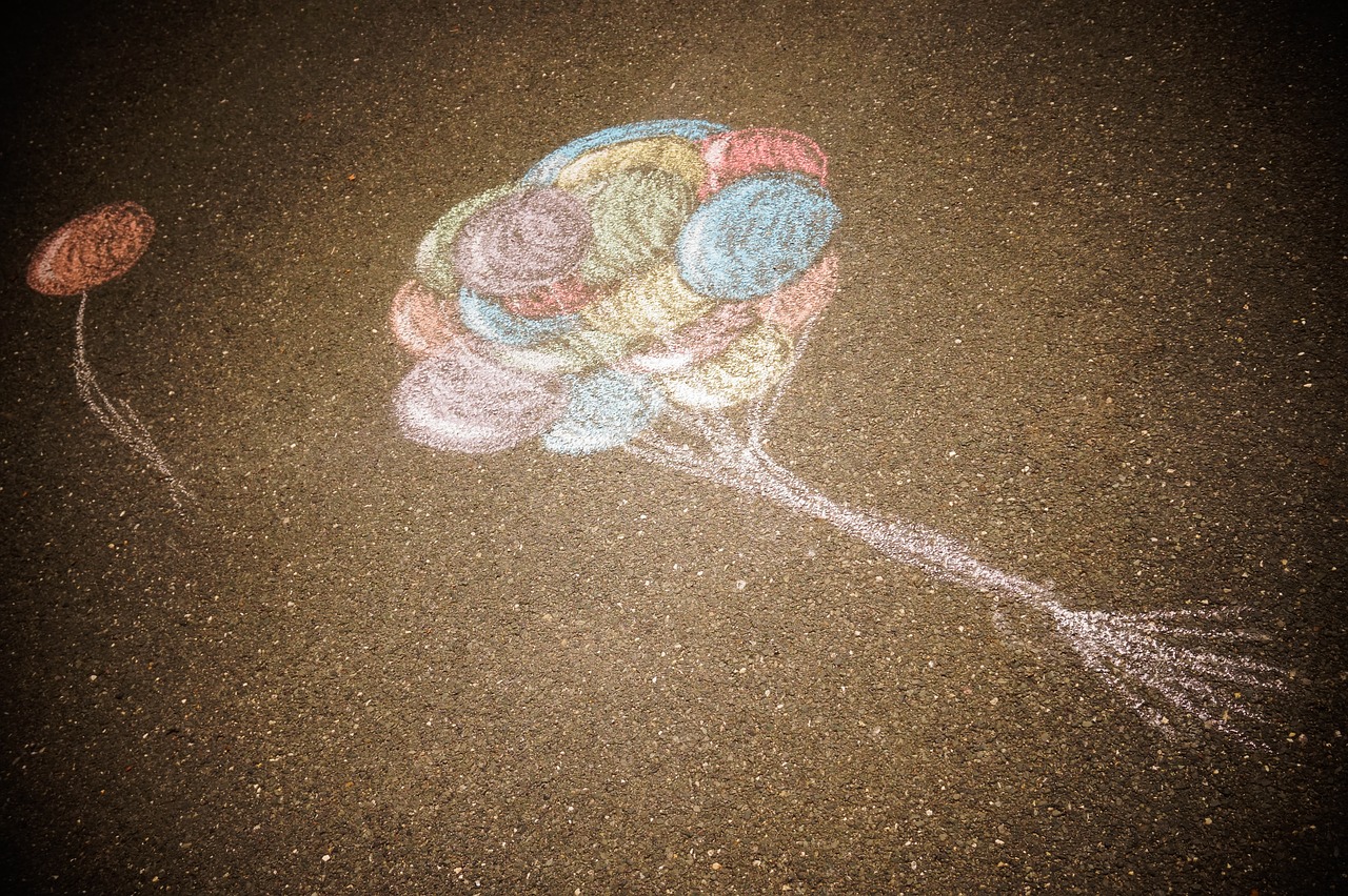chalk road balloons free photo