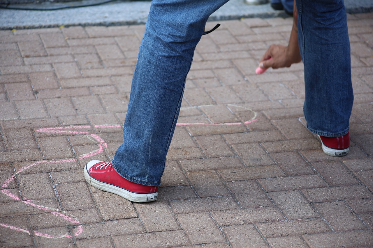 chalk outline street free photo