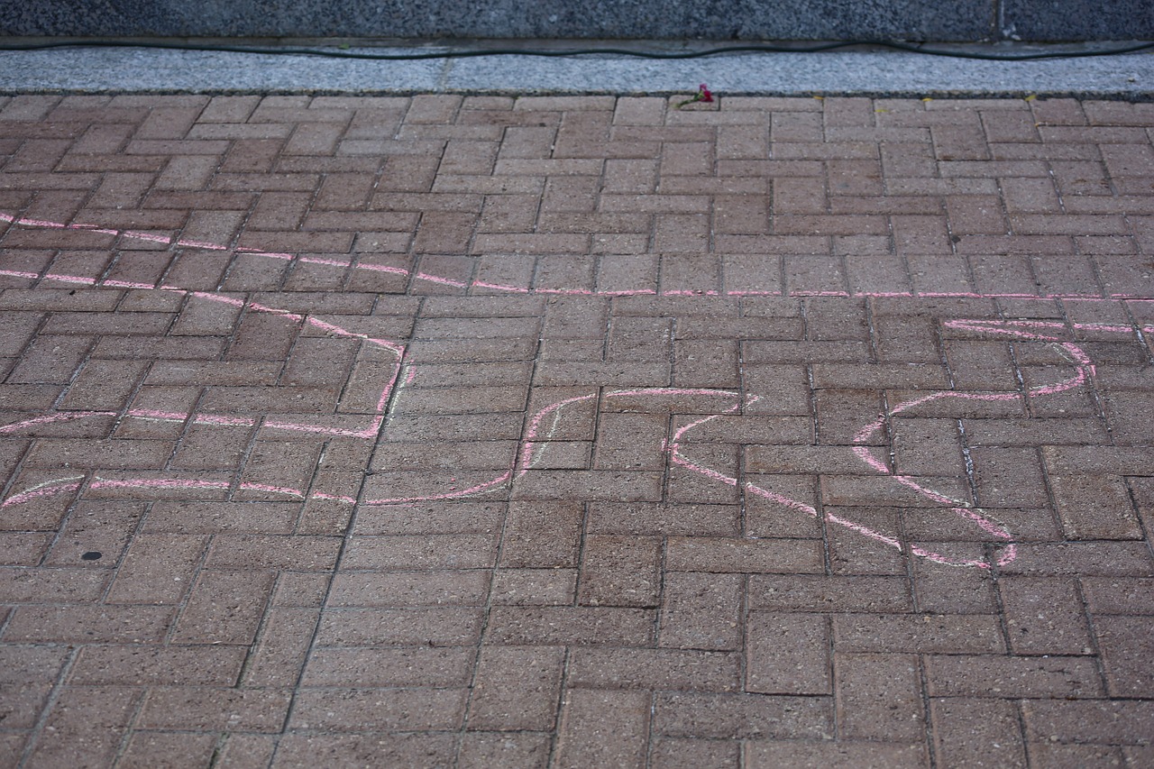 chalk outline street free photo