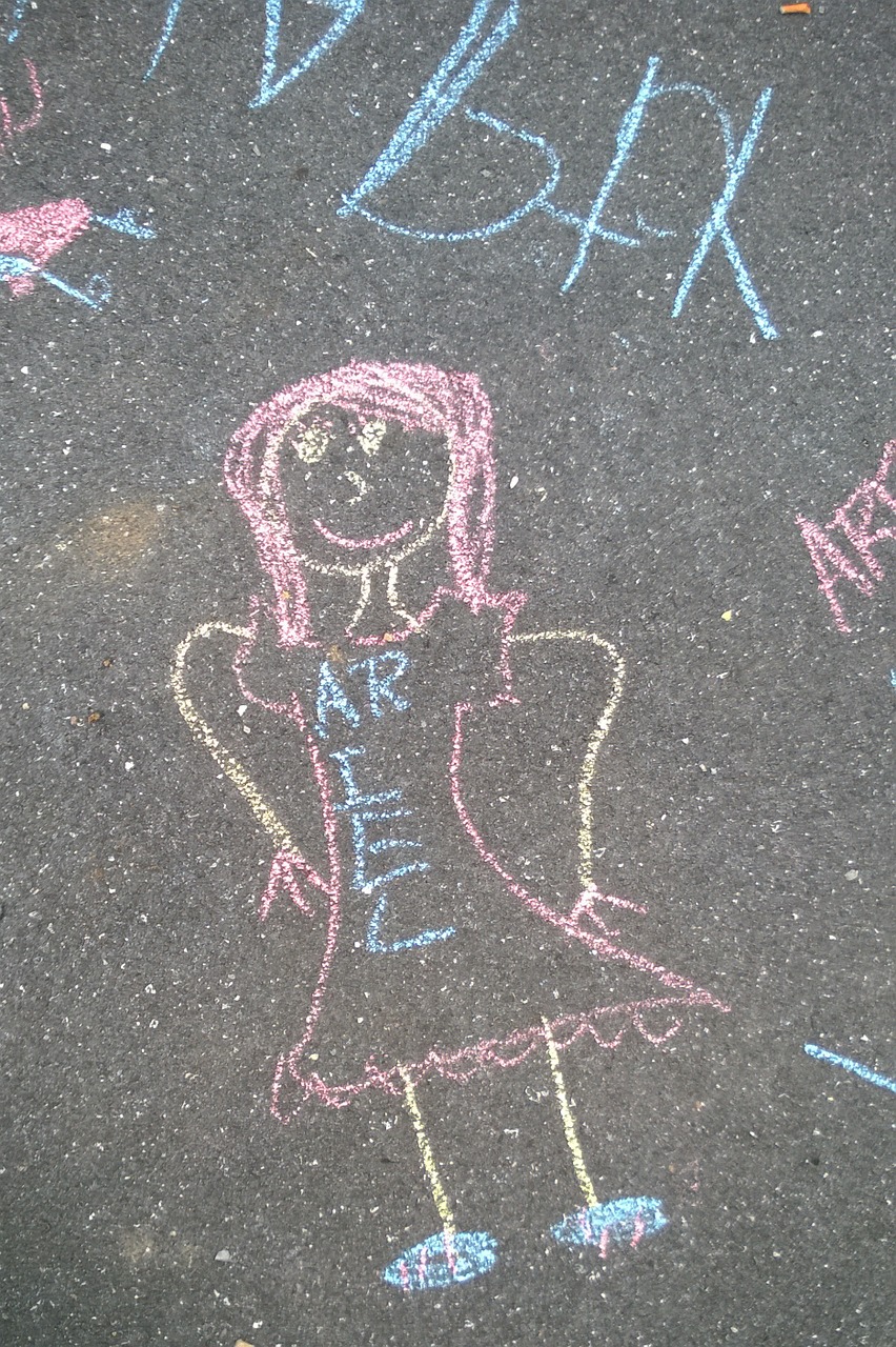 chalk sidewalk drawing free photo