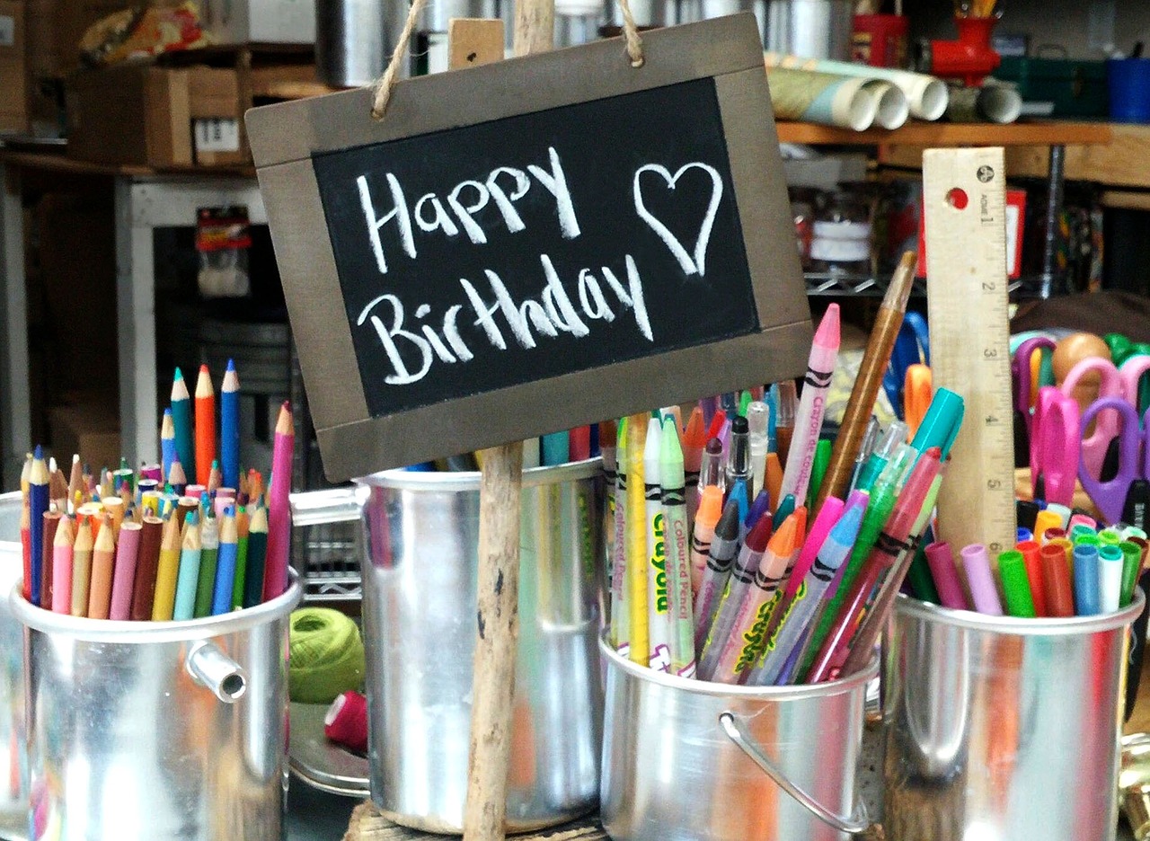 chalkboard birthday text free photo