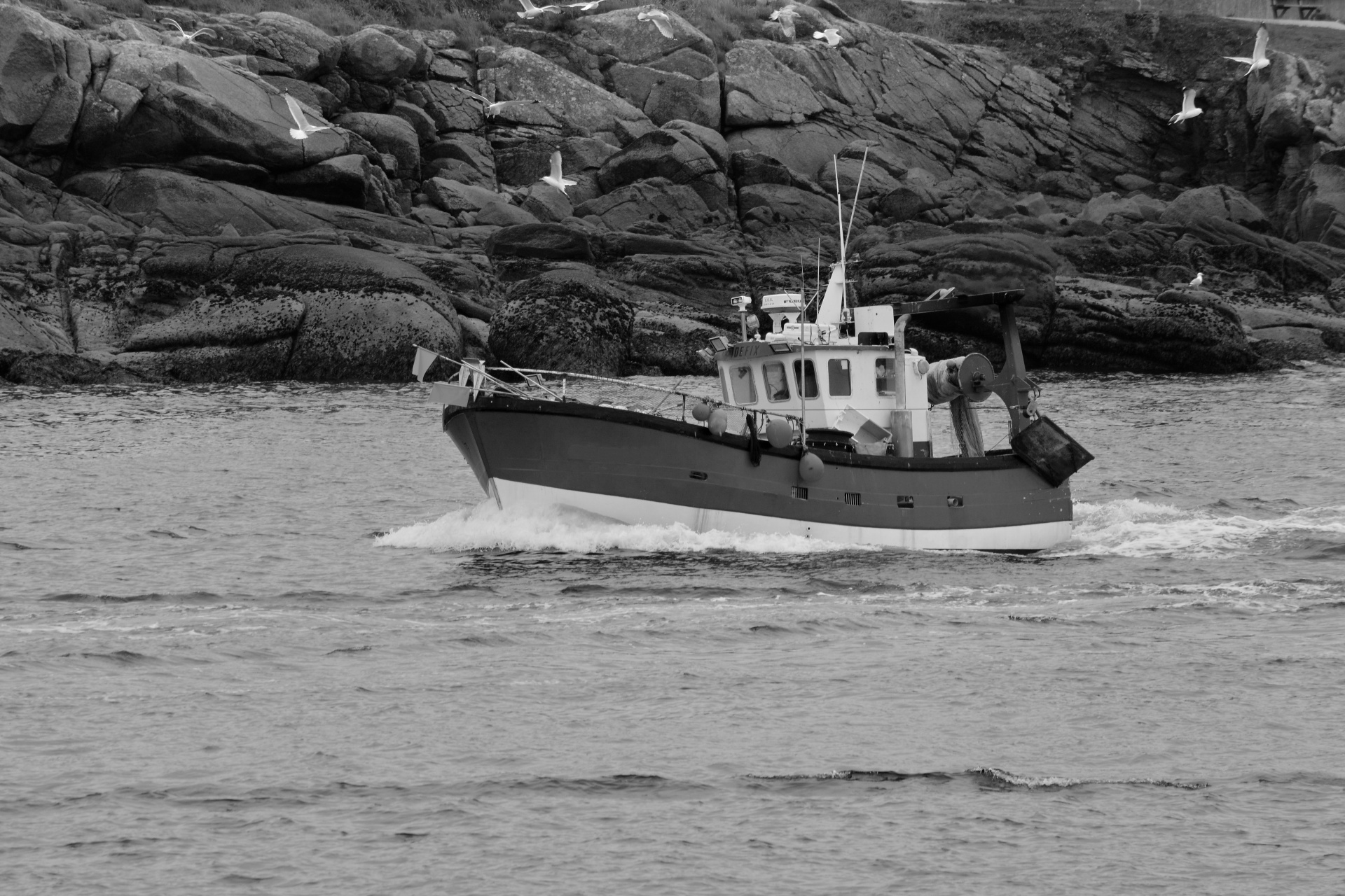boat trawler black white free photo