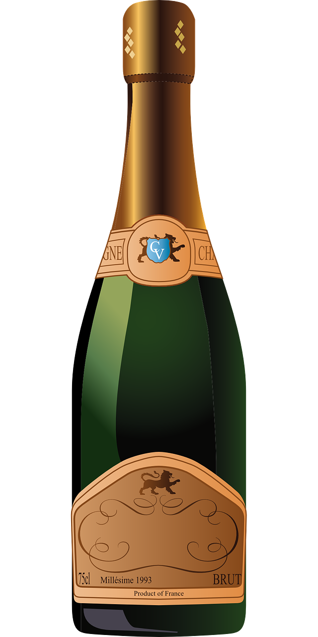 champagne bottle green free photo