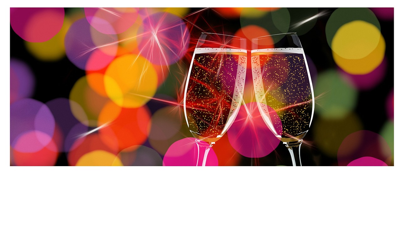champagne glasses abut greeting card free photo