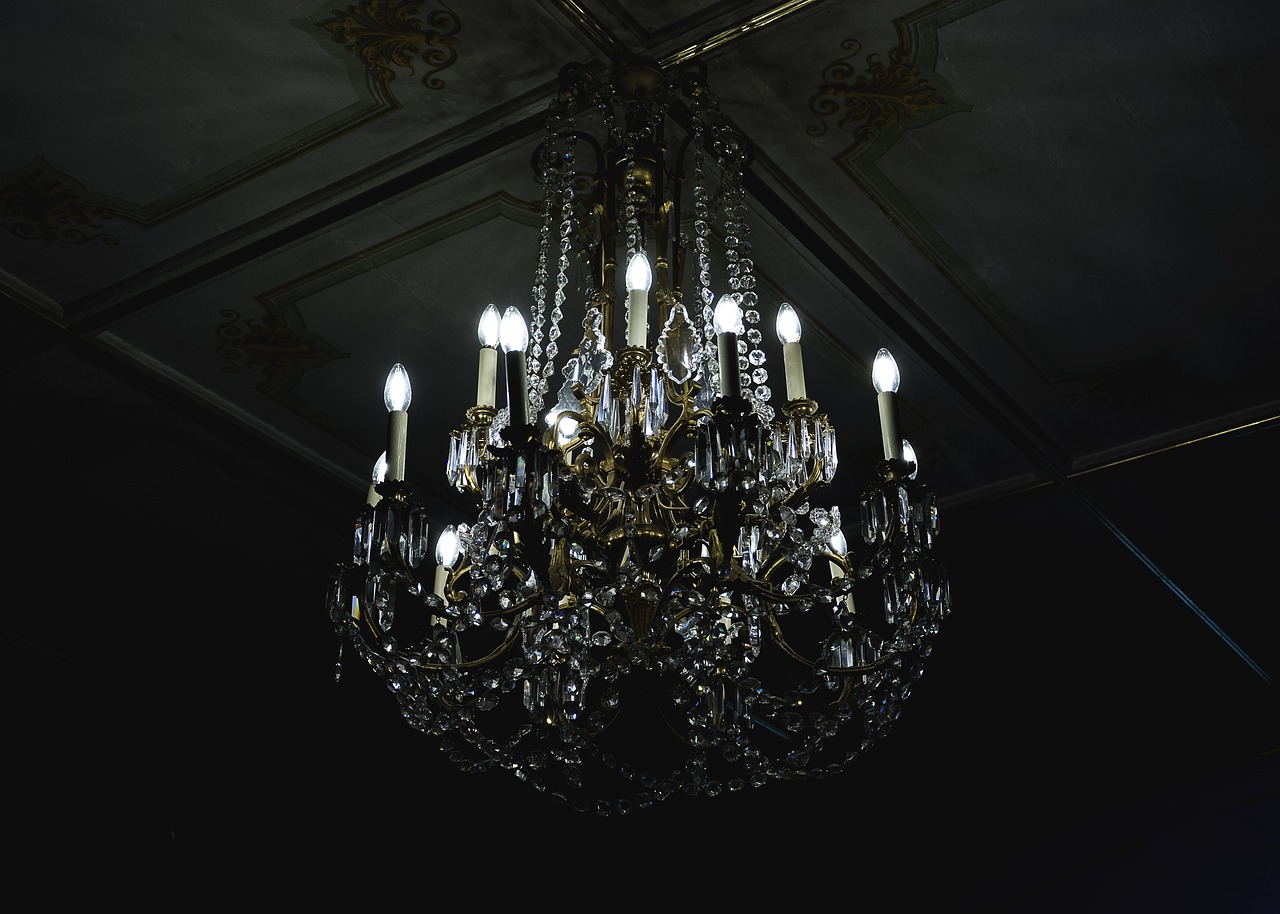 chandelier dark decoration free photo