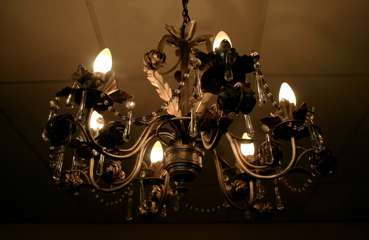 chandelier metal ornate free photo