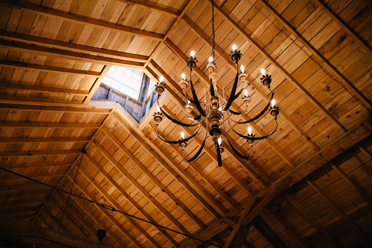 chandelier wood architecture free photo