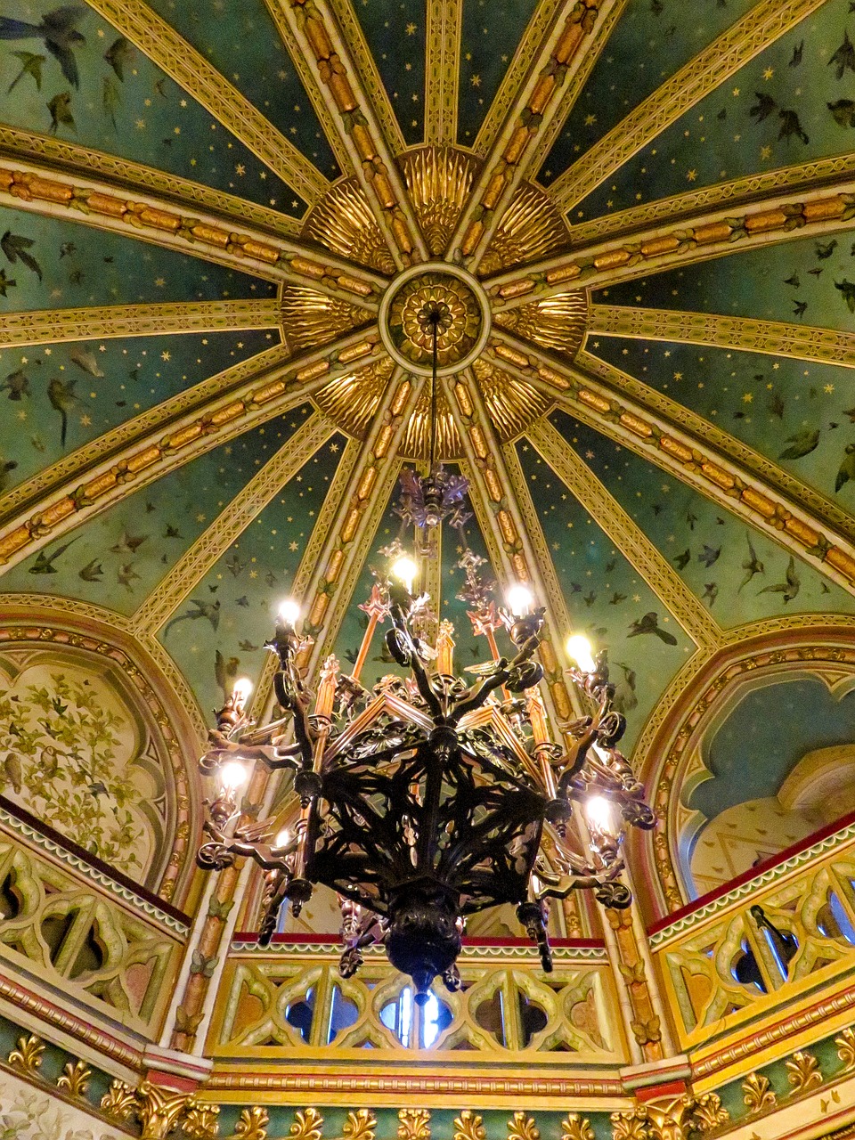 chandelier  castell coch  wales free photo