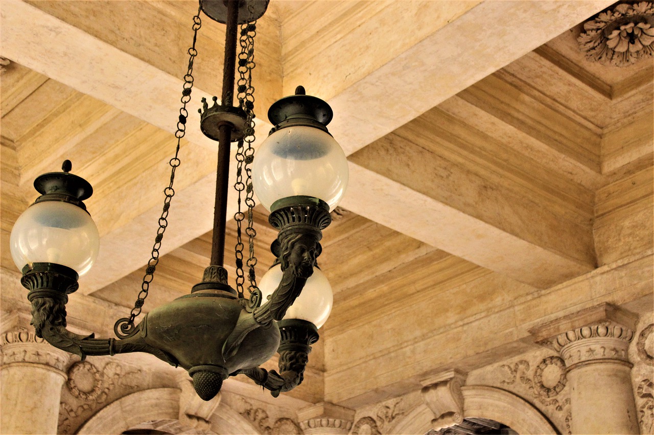 chandelier  wood  ceiling free photo