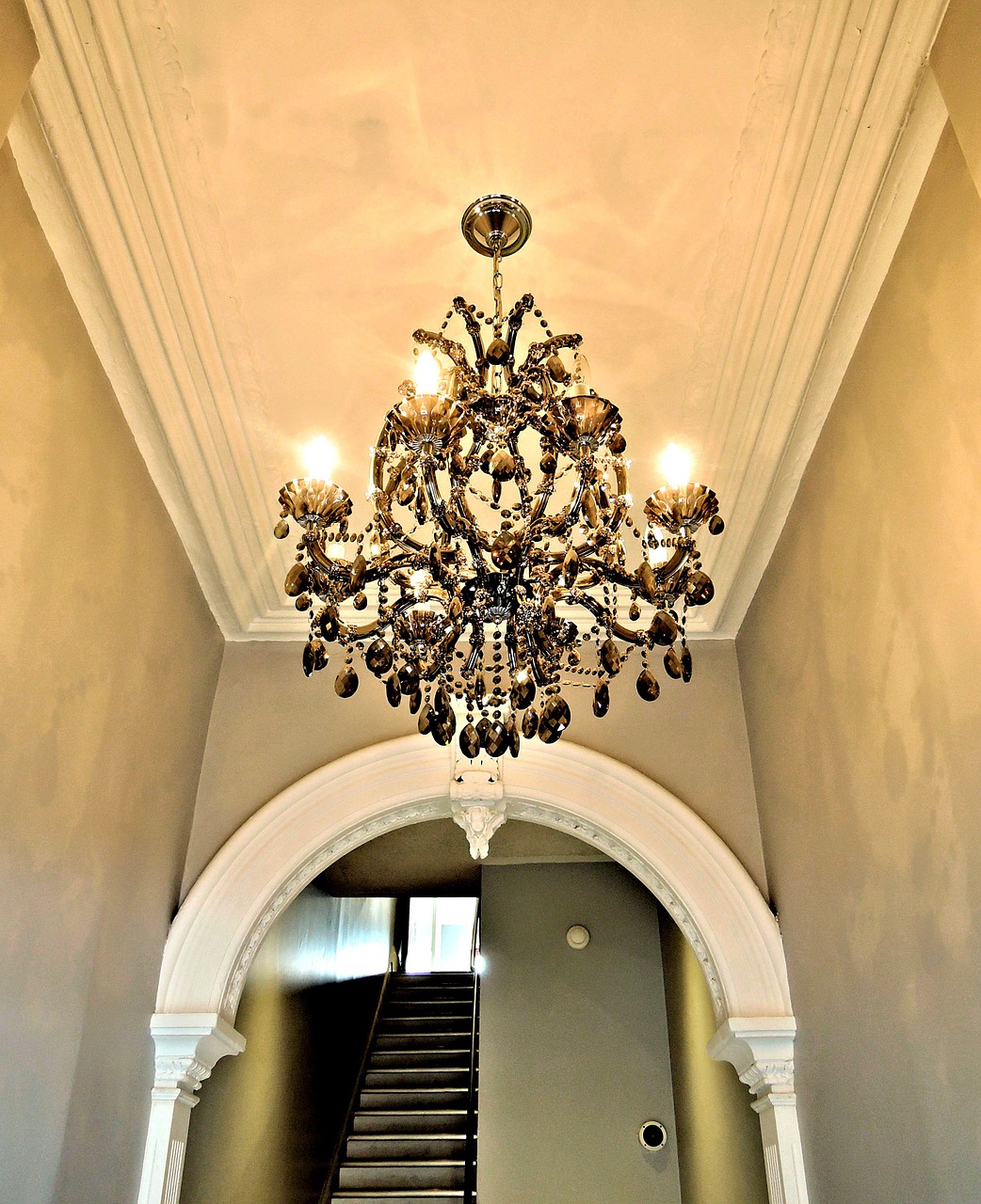 chandelier hallway building free photo