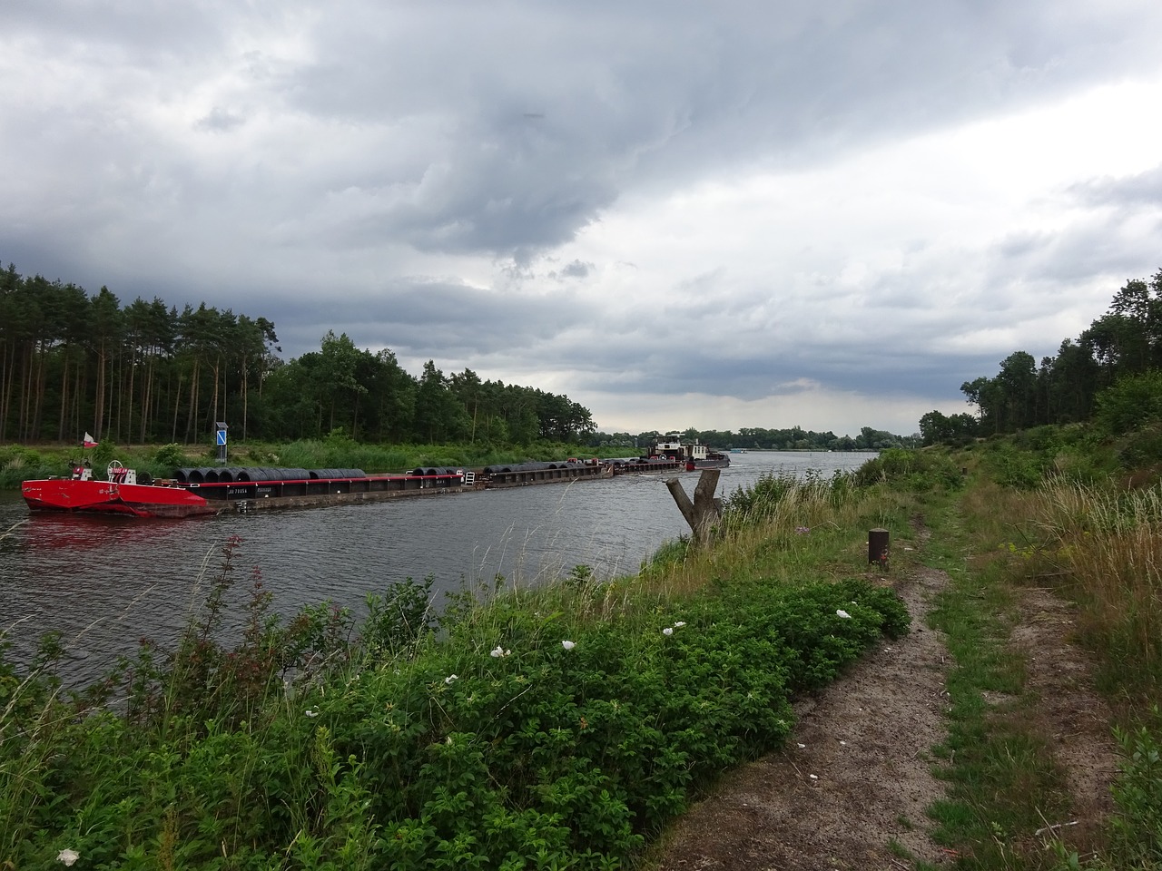channel the elbe-havel canal barge free photo