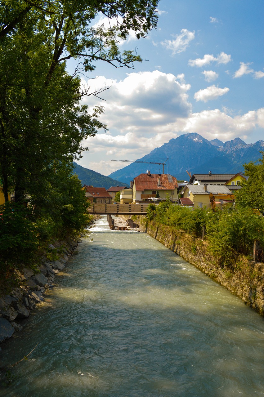 channel austria mountains free photo