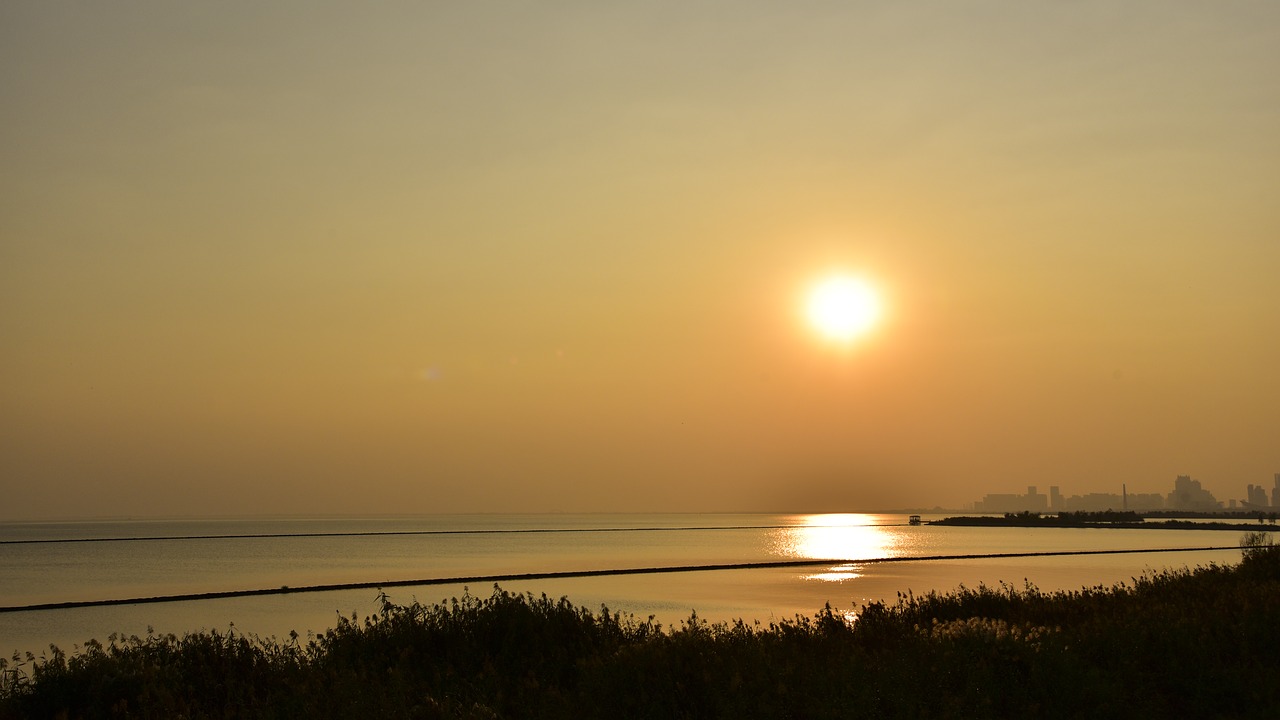 chaohu  river  sunset free photo