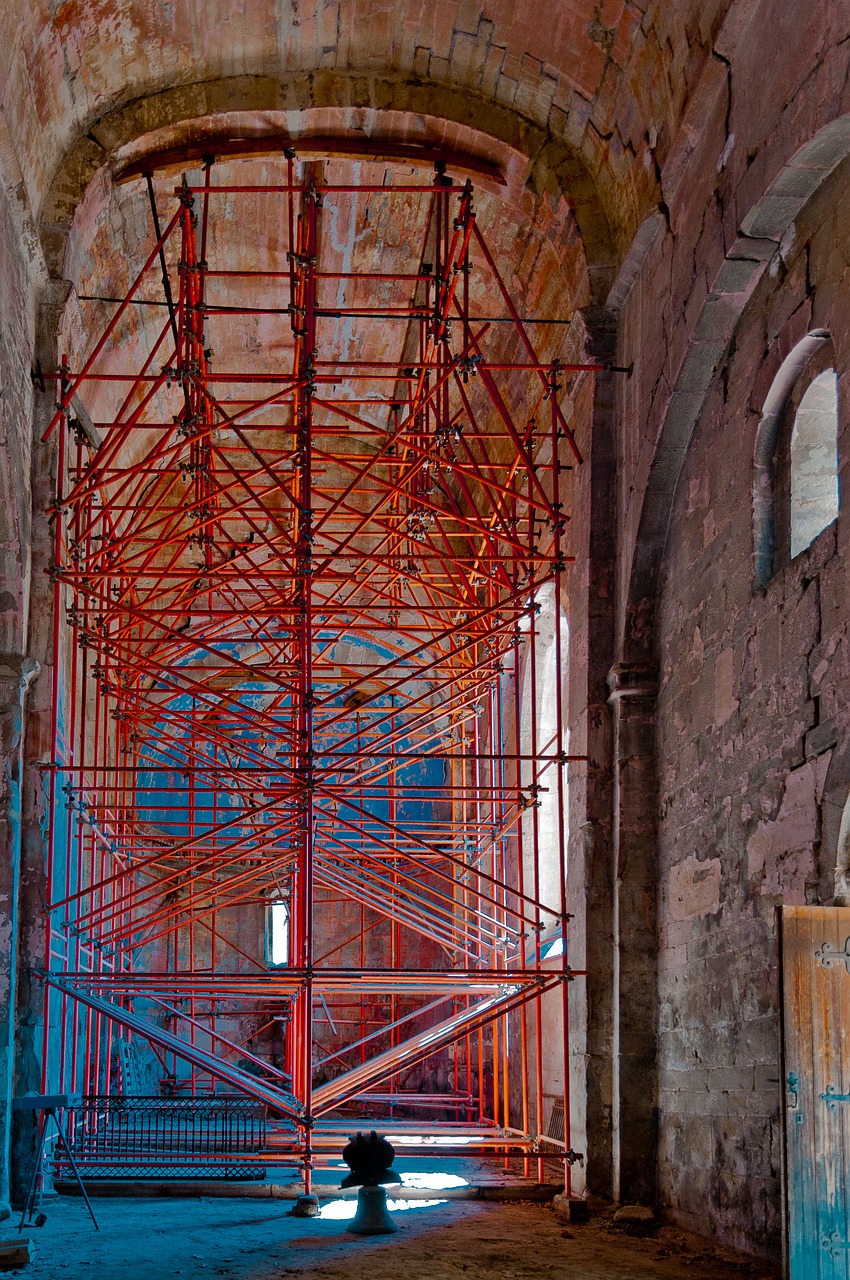 chapel scaffolding renovation free photo