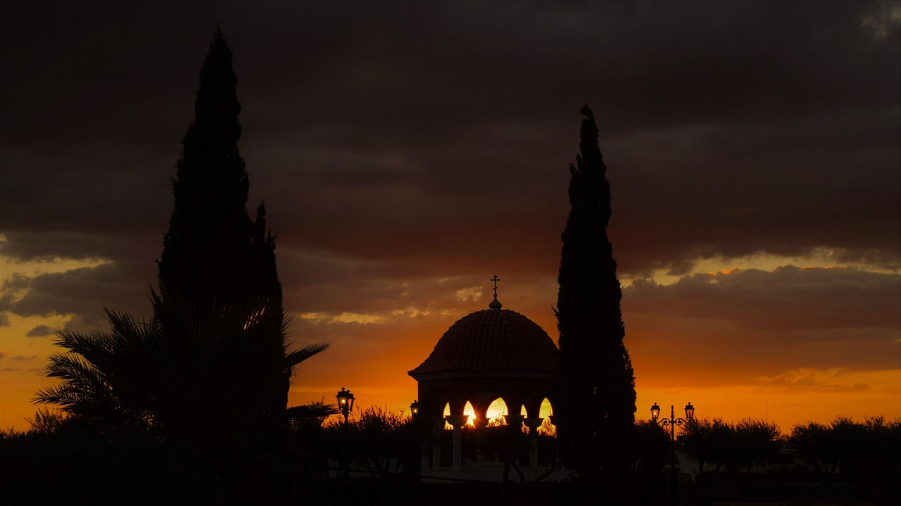 chapel sunset landscape free photo