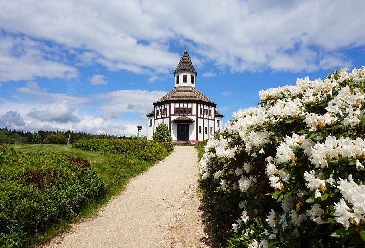 chapel  czechia  fields free photo