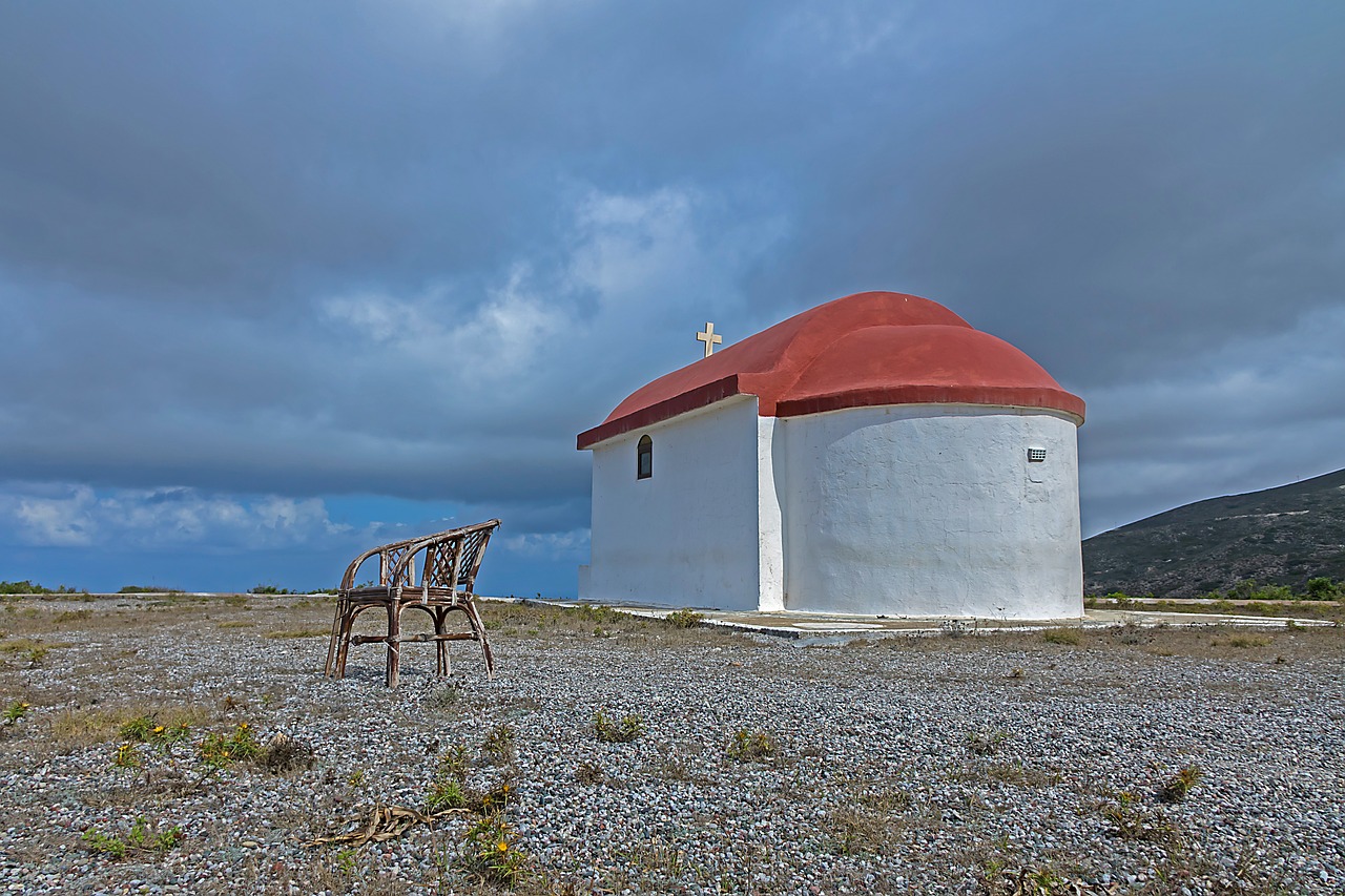 chapel  chair  greece free photo