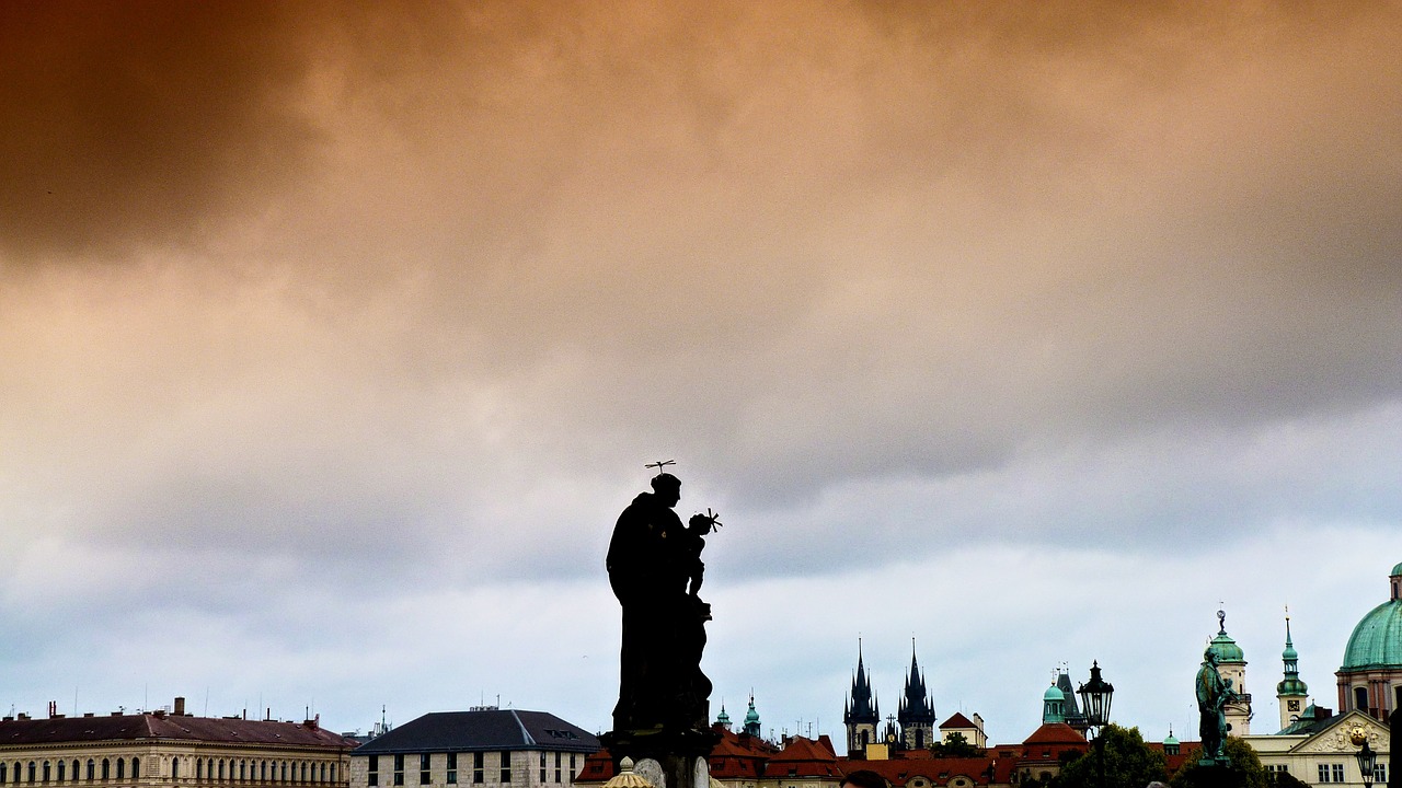 charles bridge prague statue free photo