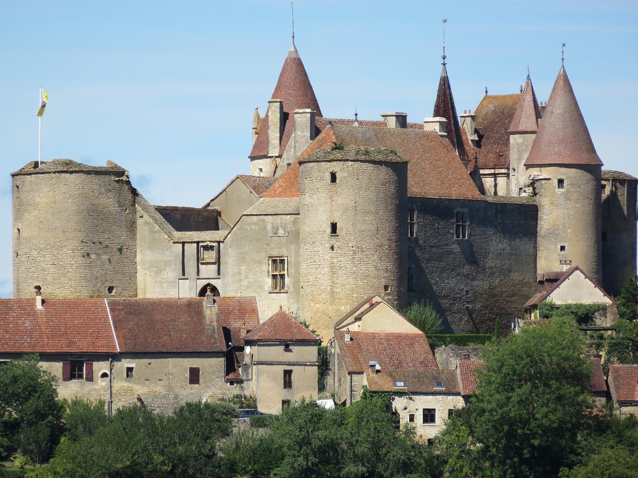 chateauneuf-en-auxois castle middle ages free photo