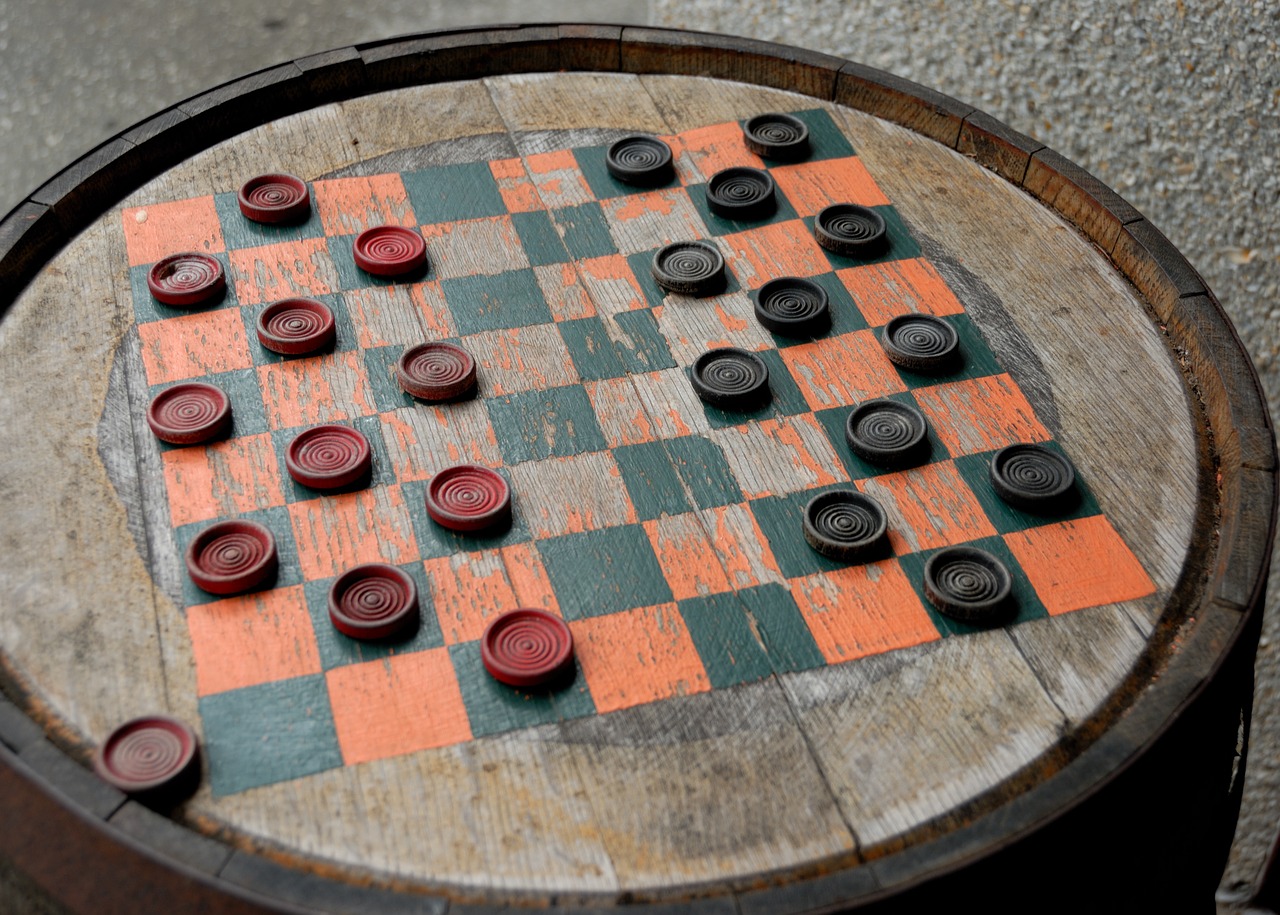 checker board barrel vintage free photo