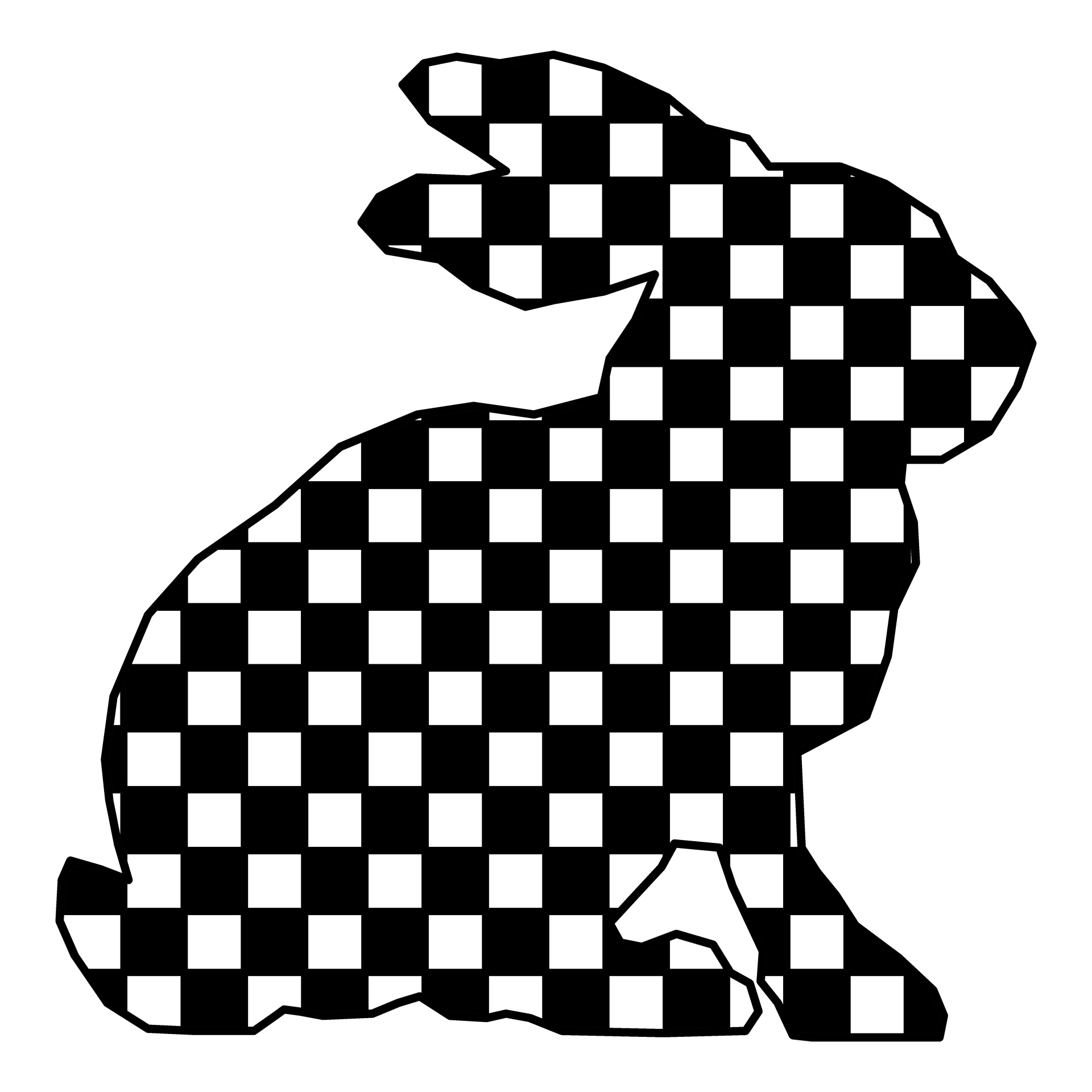 drawing checker rabbit free photo