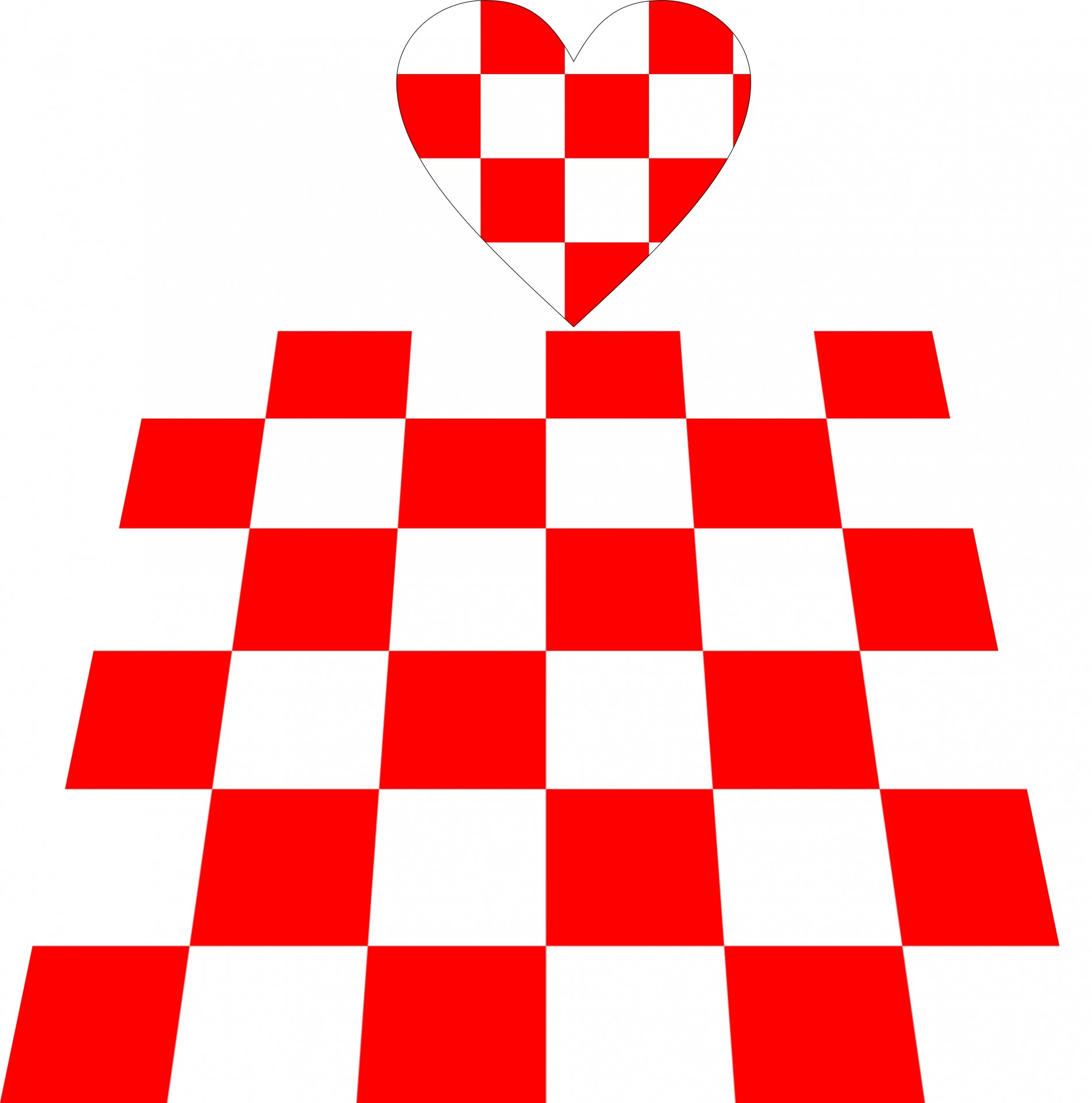 red checkerboard heart free photo