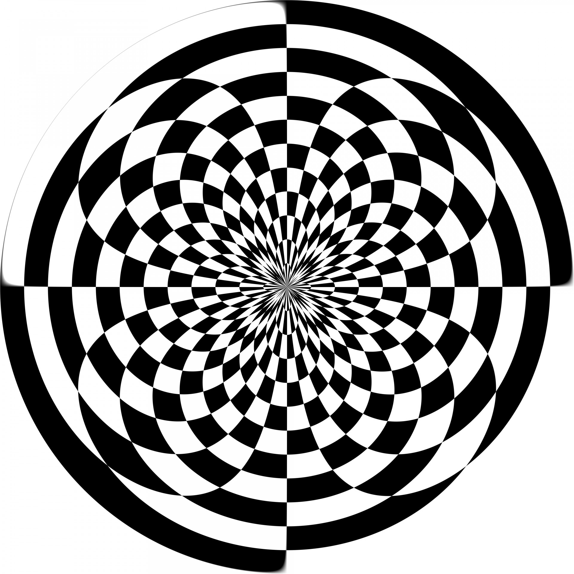 checkerboard spiral kaleidoscope free photo