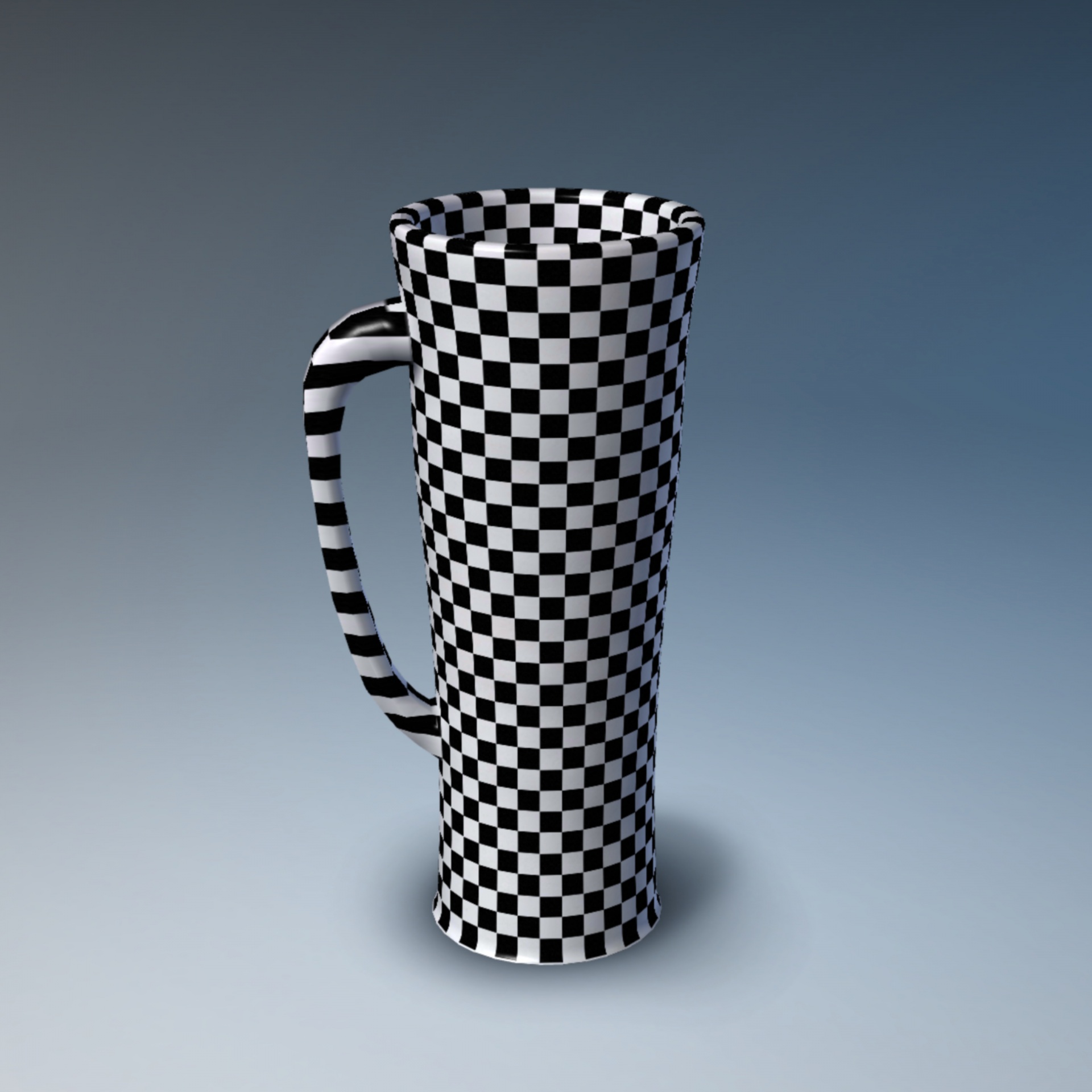checkerboard mug grey free photo