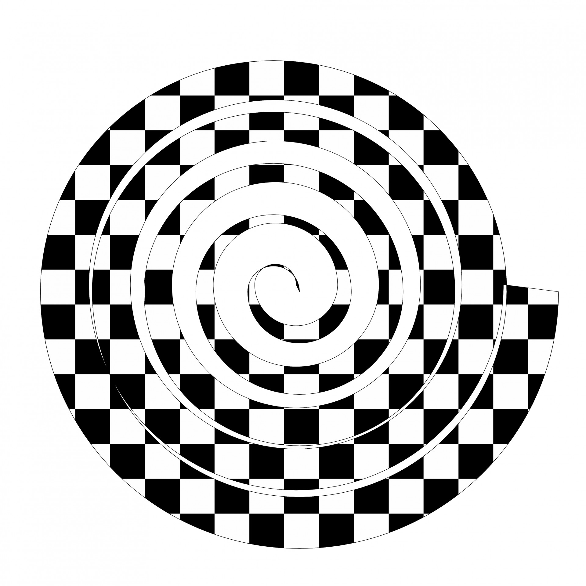 spiral checkerboard 3d free photo