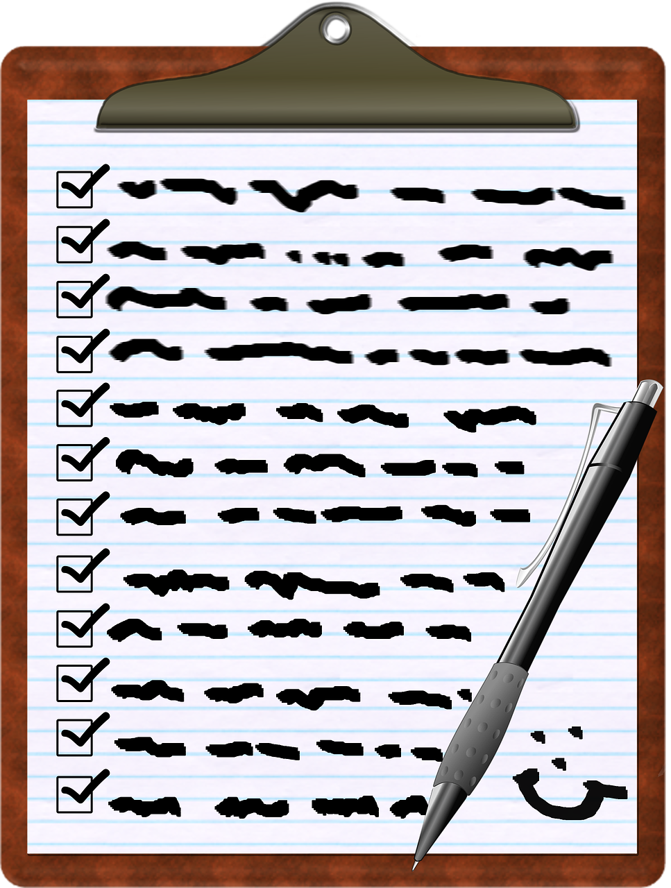 checklist clipboard pen free photo