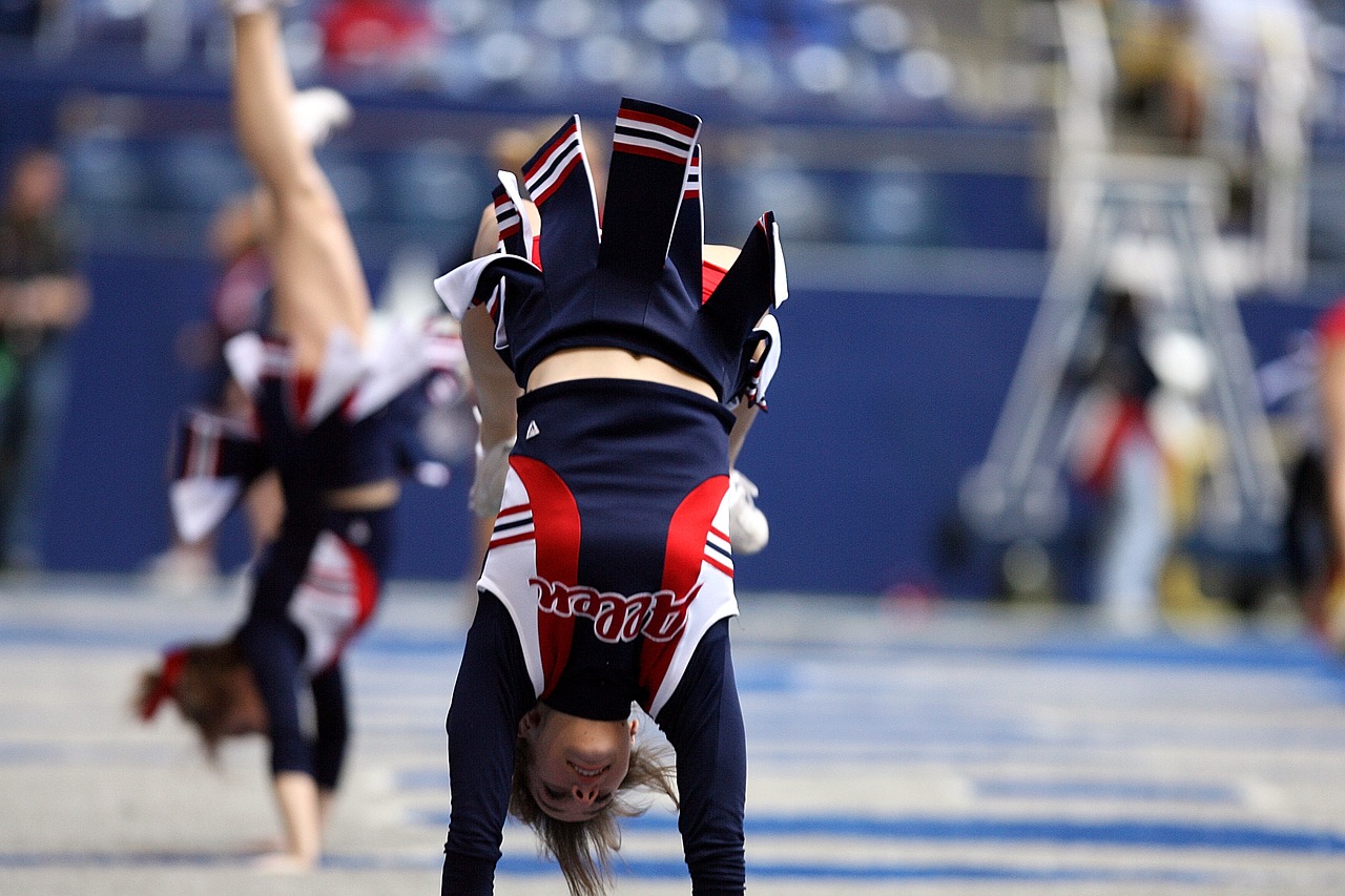 cheerleader somersault acrobatic free photo