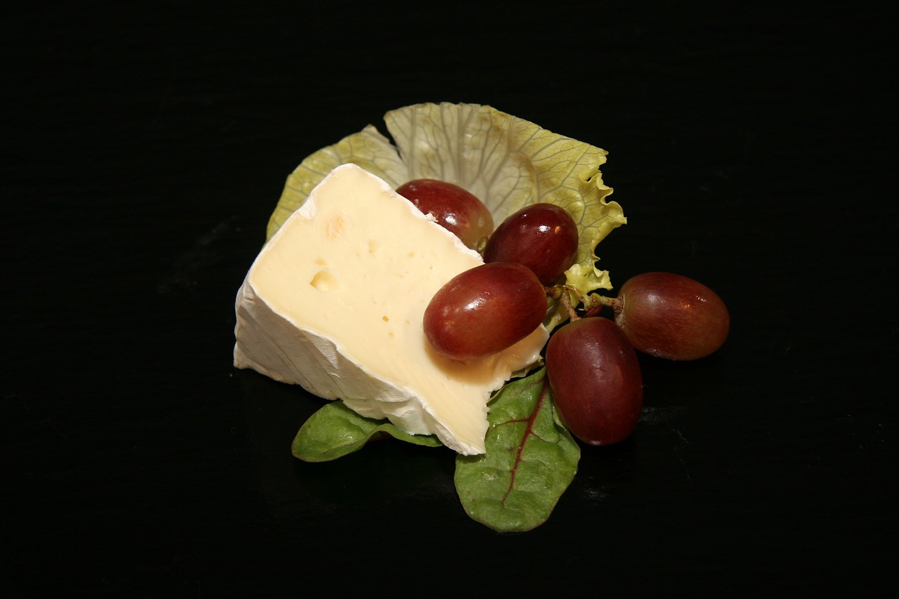 cheese brie grapes free photo
