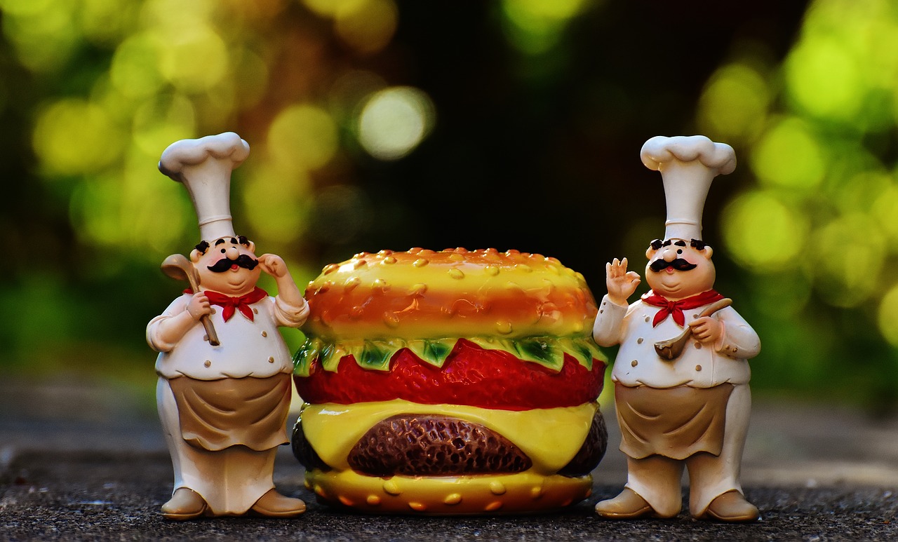 chefs figures cheeseburger free photo