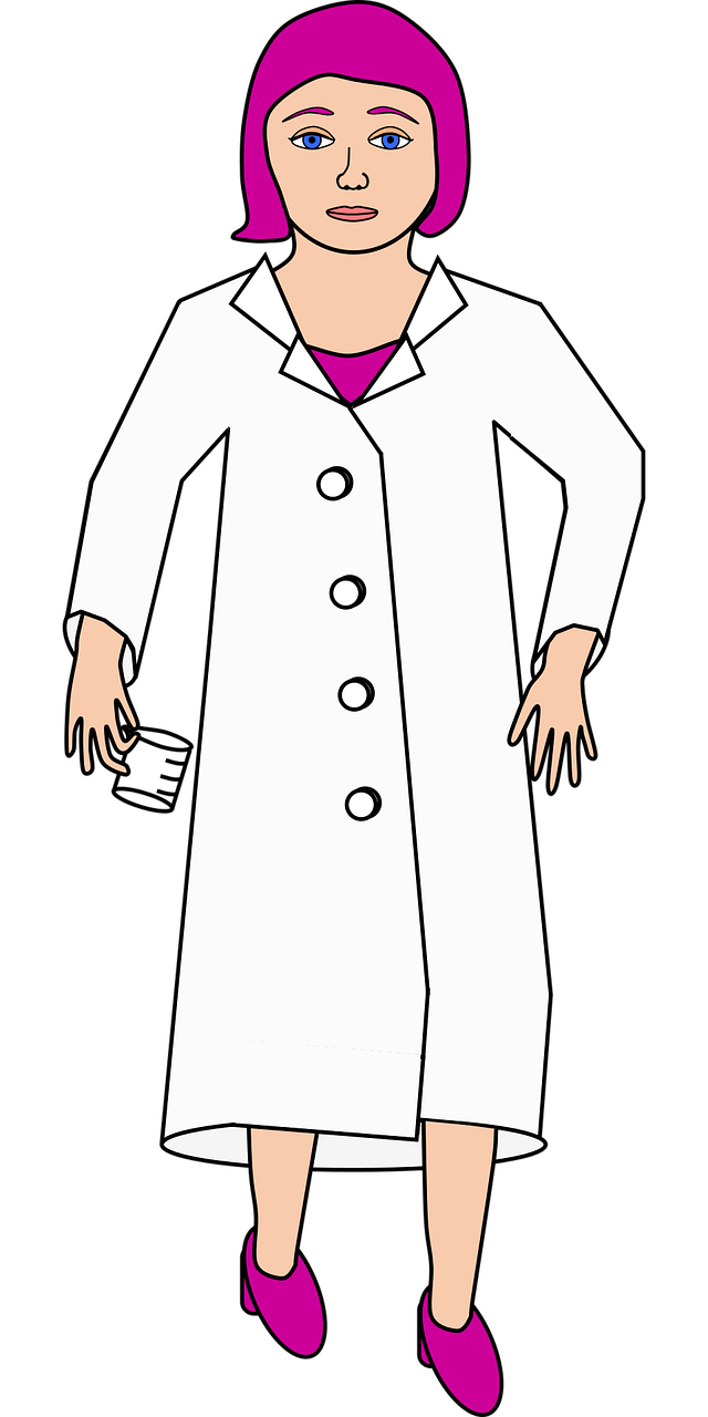 chemist female lab coat free photo