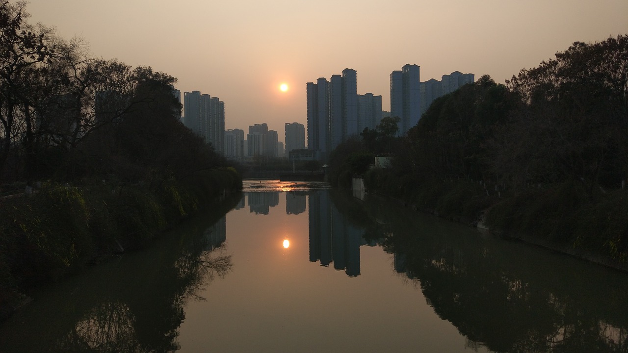 chengdu  the government south of the river  sunset free photo