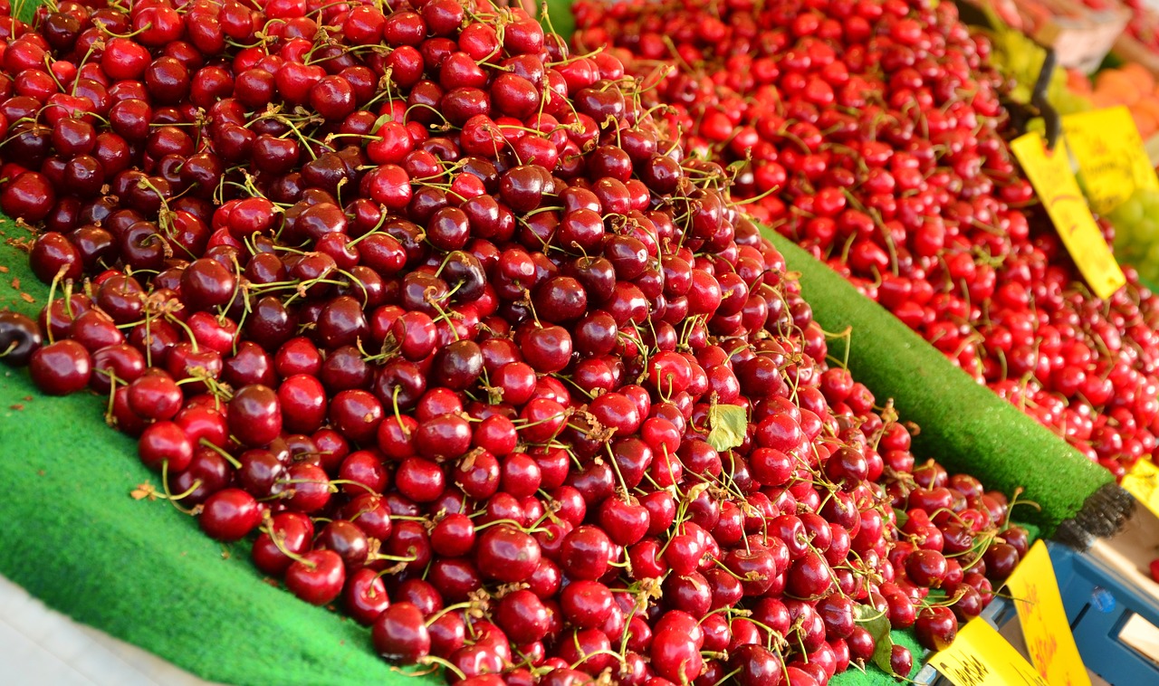 cherries market fruit free photo