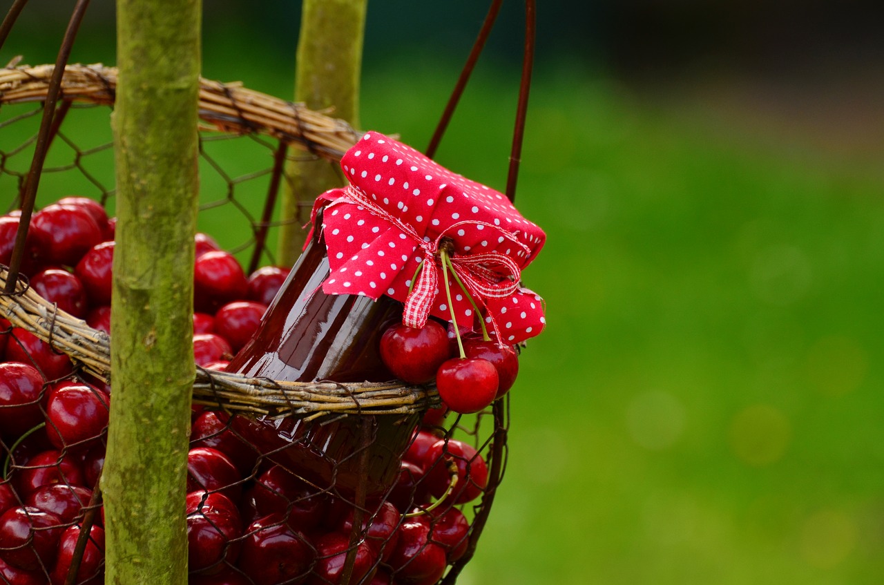 cherries cherry jam fruits free photo