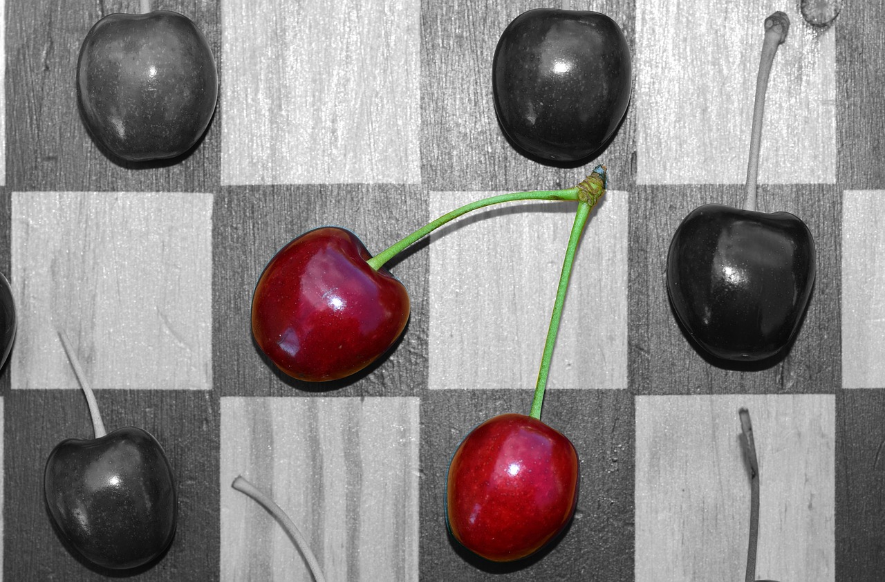 cherries chess board checkerboard free photo